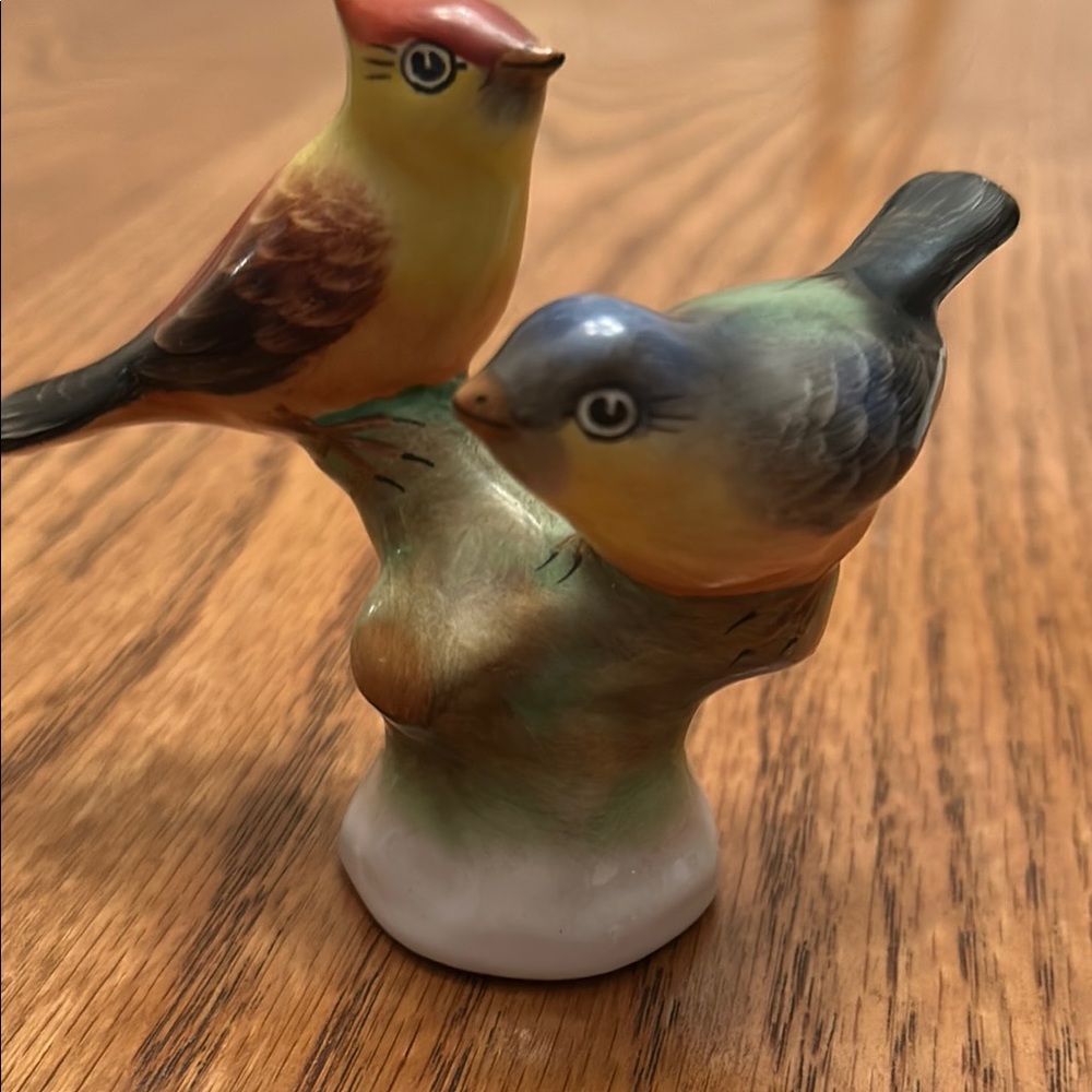 Vintage Red and Yellow Bird Figurine Set